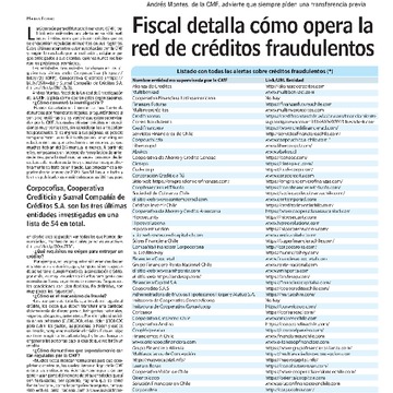 Fiscal detalla cómo opera la red de créditos fraudulentos