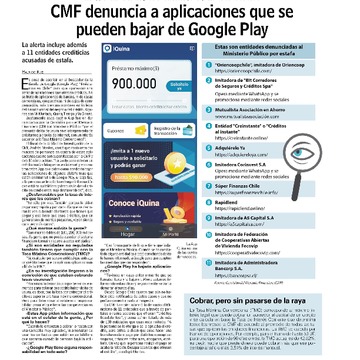 CMF denuncia a aplicaciones que se pueden bajar de Google Play